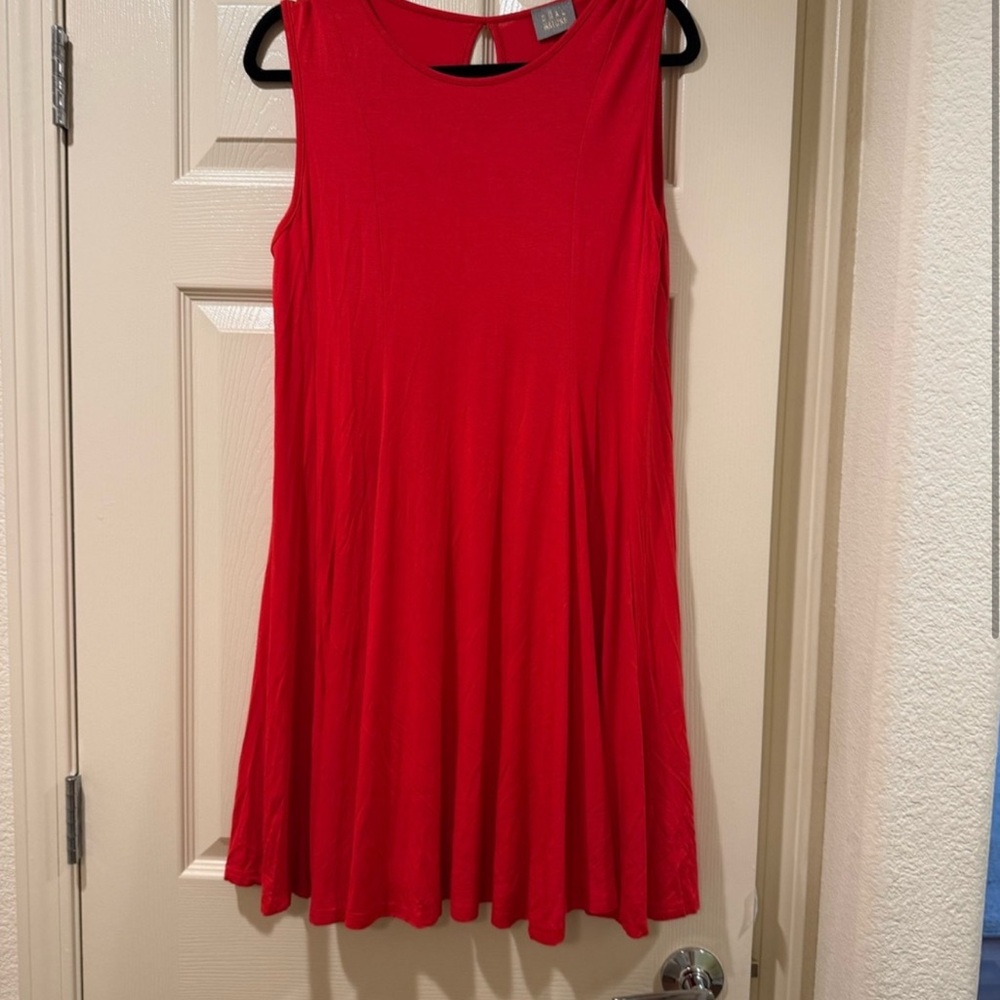 Dual Nature Red Sleeveless A-Line Dress Size L NWT